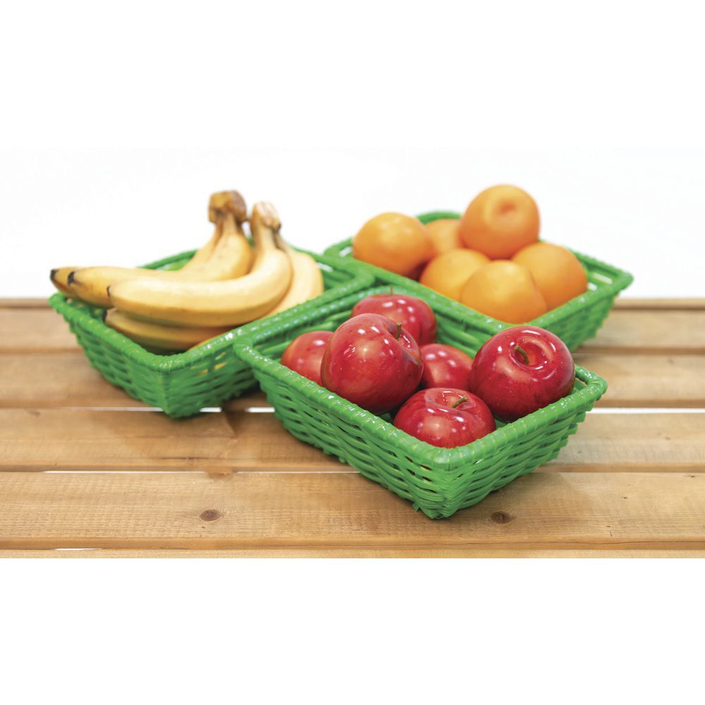 HUBERT Storage Basket Green, Rectangular - 10"L x 7 1/2"W x 3"H