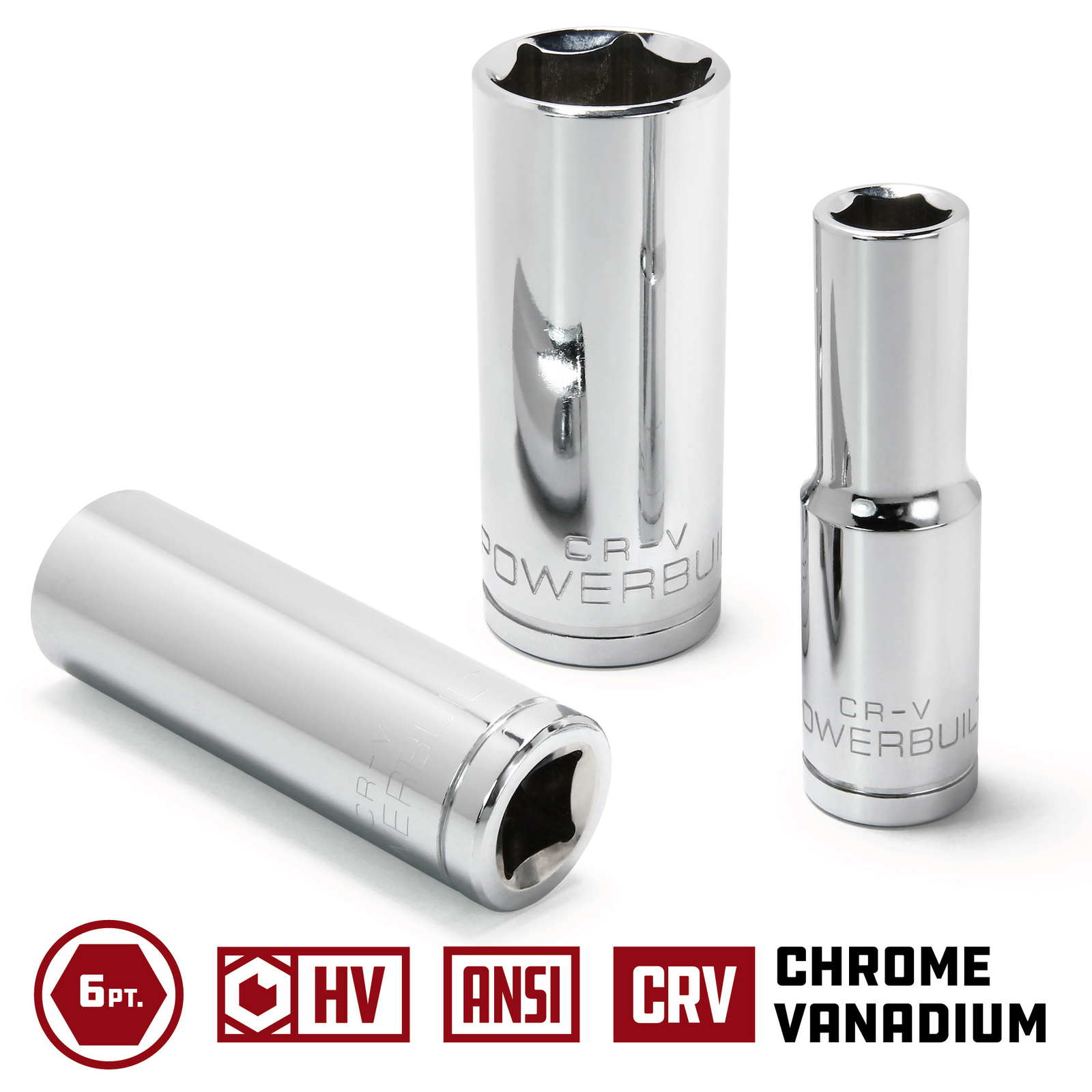 Powerbuilt 1/2 Inch Drive x 22 MM 6 Point Deep Socket - 640837