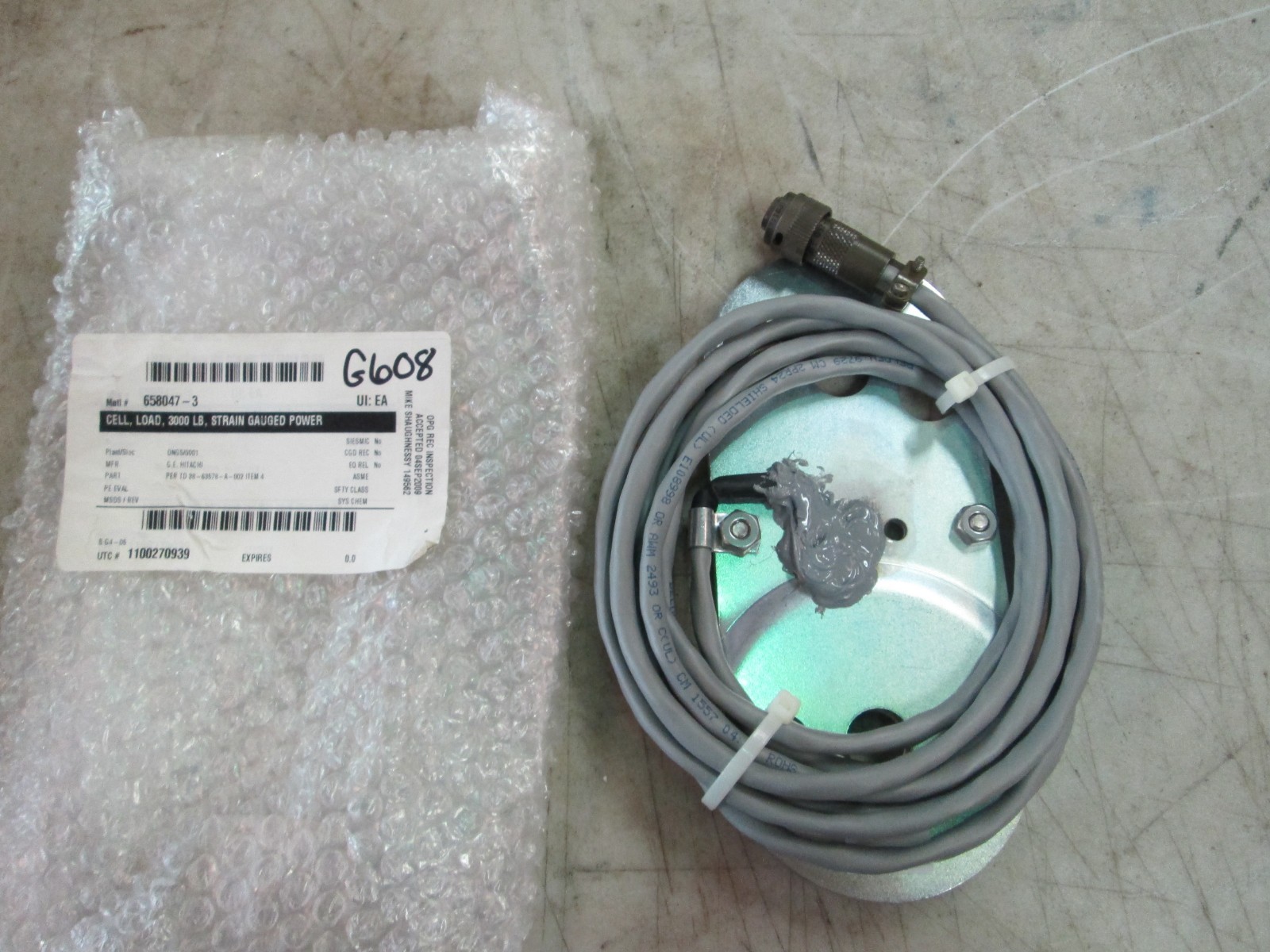 GE Hitachi 3000 Lb Load Cell Strain Gauged Power 38-63578-A-002 Item 4 (New)
