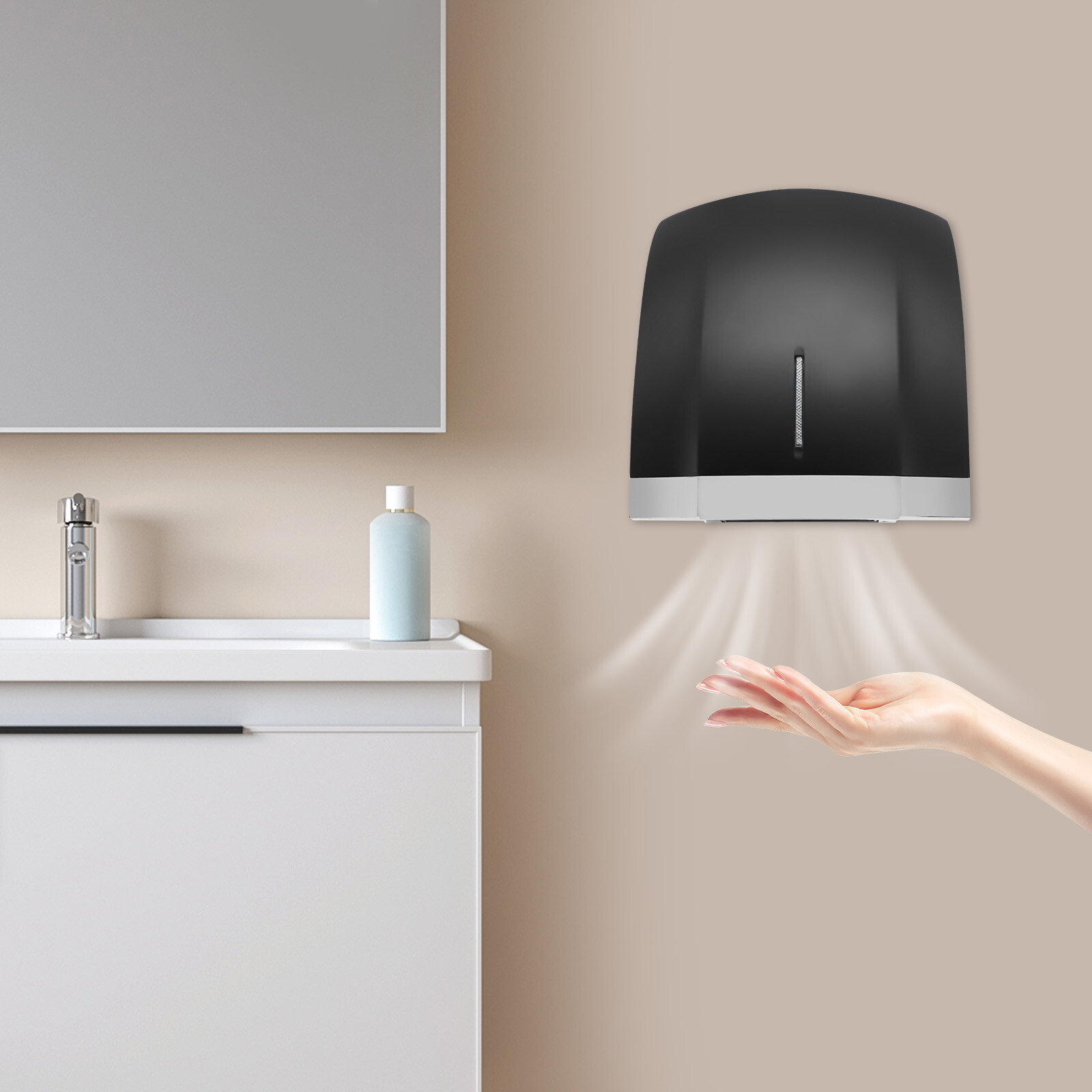 1800W Wall-mounted Hand Dryer Commercial Household Automatic High Speed ABS IPX1