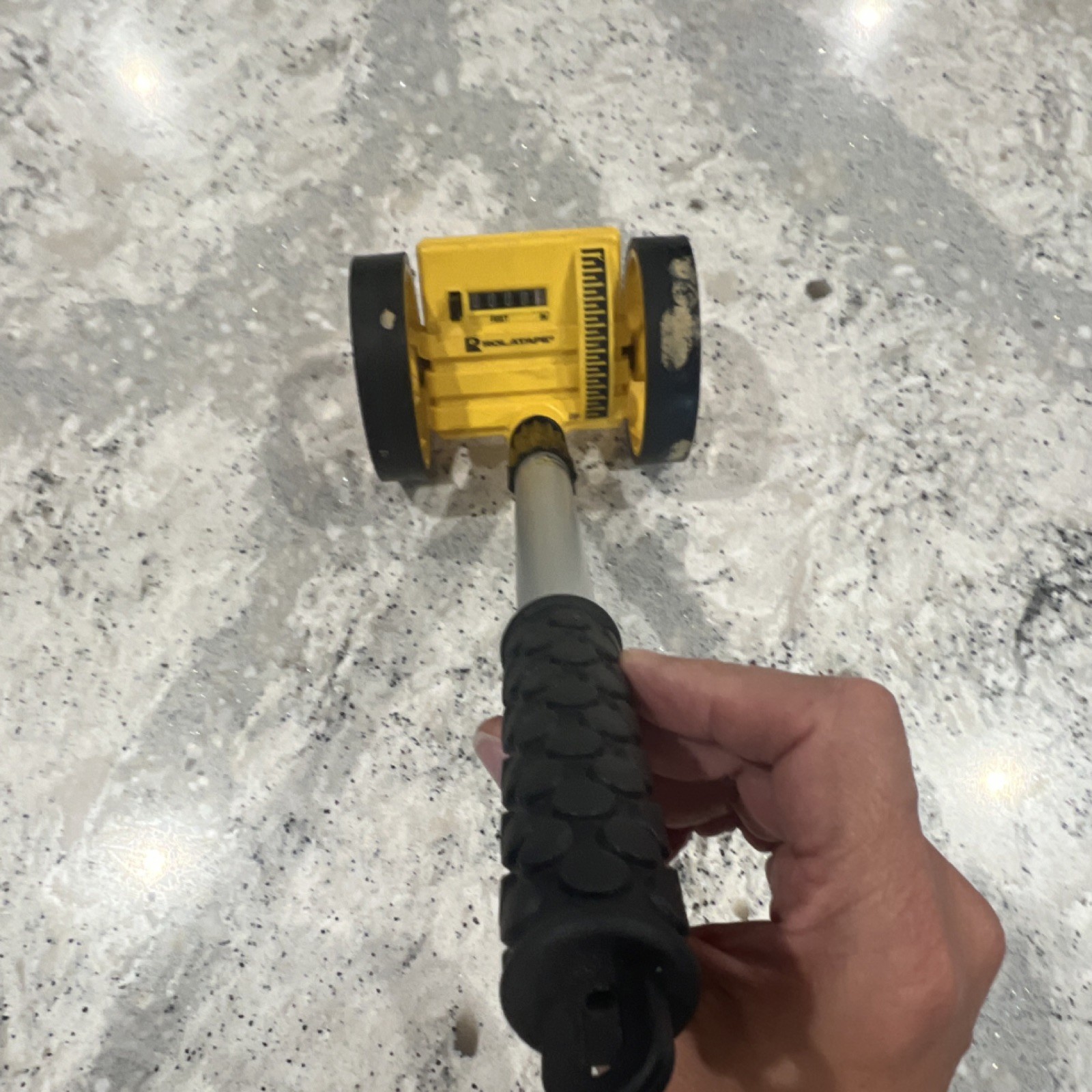 Rolatape RT204 Walk Wheel Measurer Analog Display Yellow Telescopic Handle