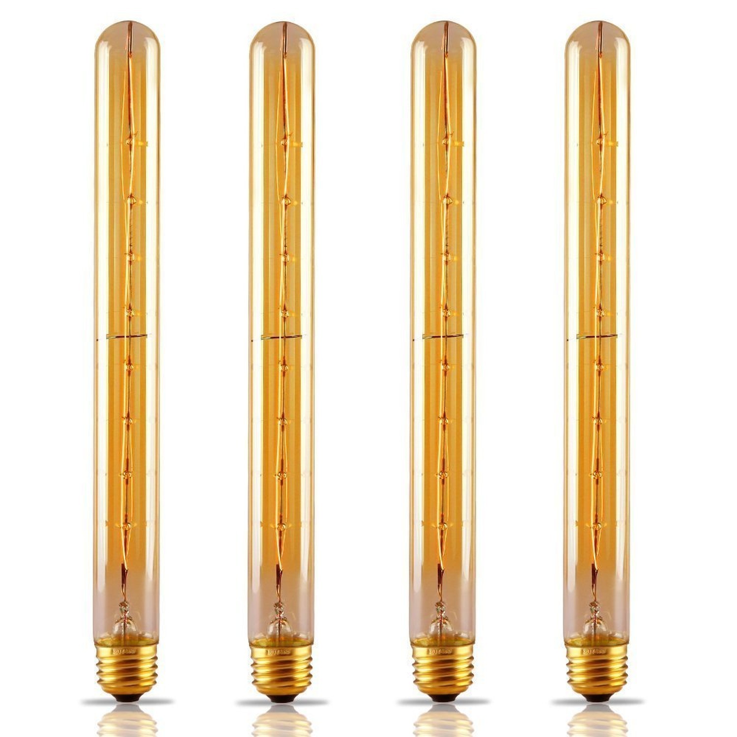 T10/T300 40W Amber Vintage Edison Bulb， E26 Medium Base，2200K-2300