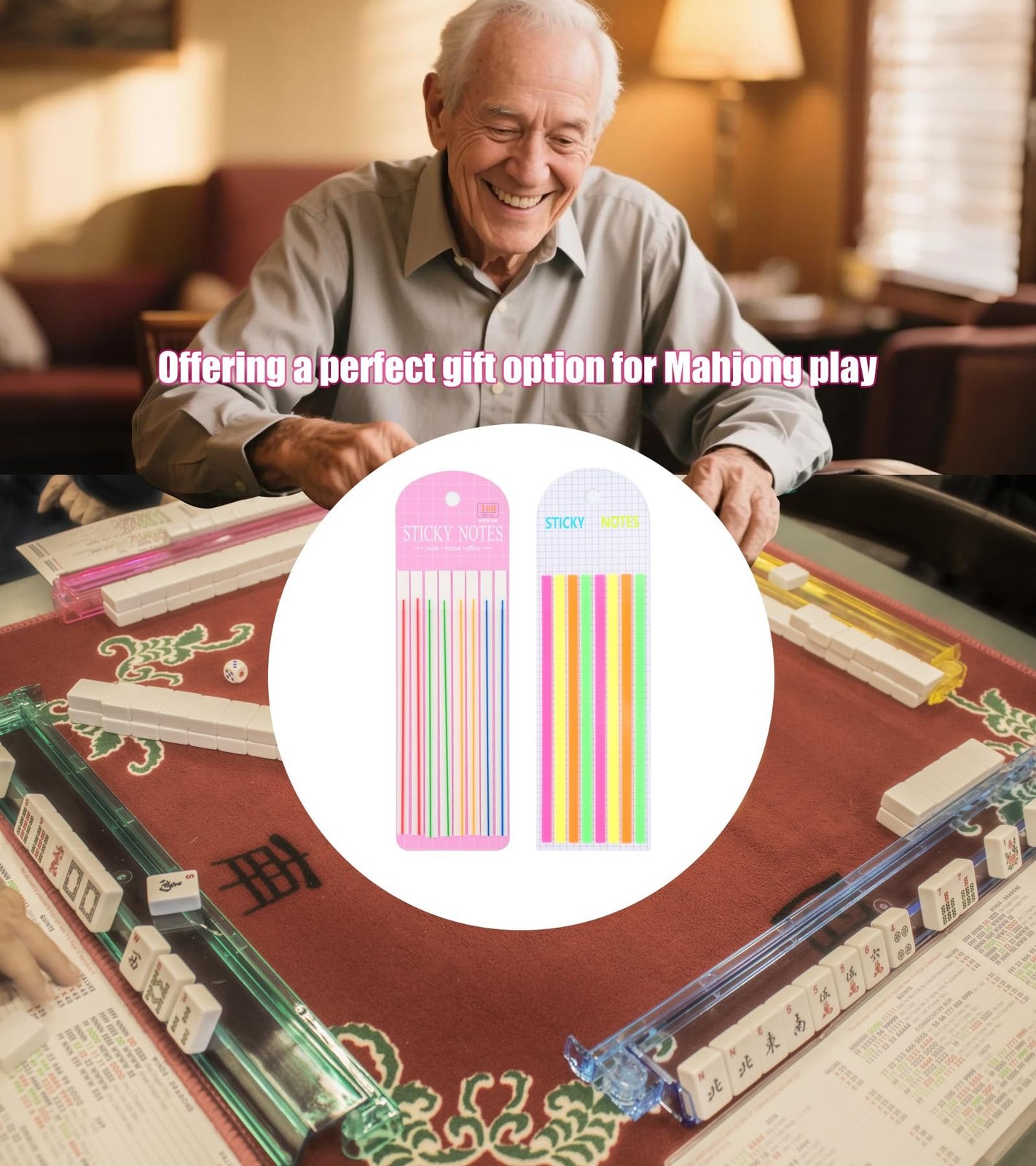 Transparent Mahjong Line Finder Notes, for Players, Beginner Rule Reader & St...