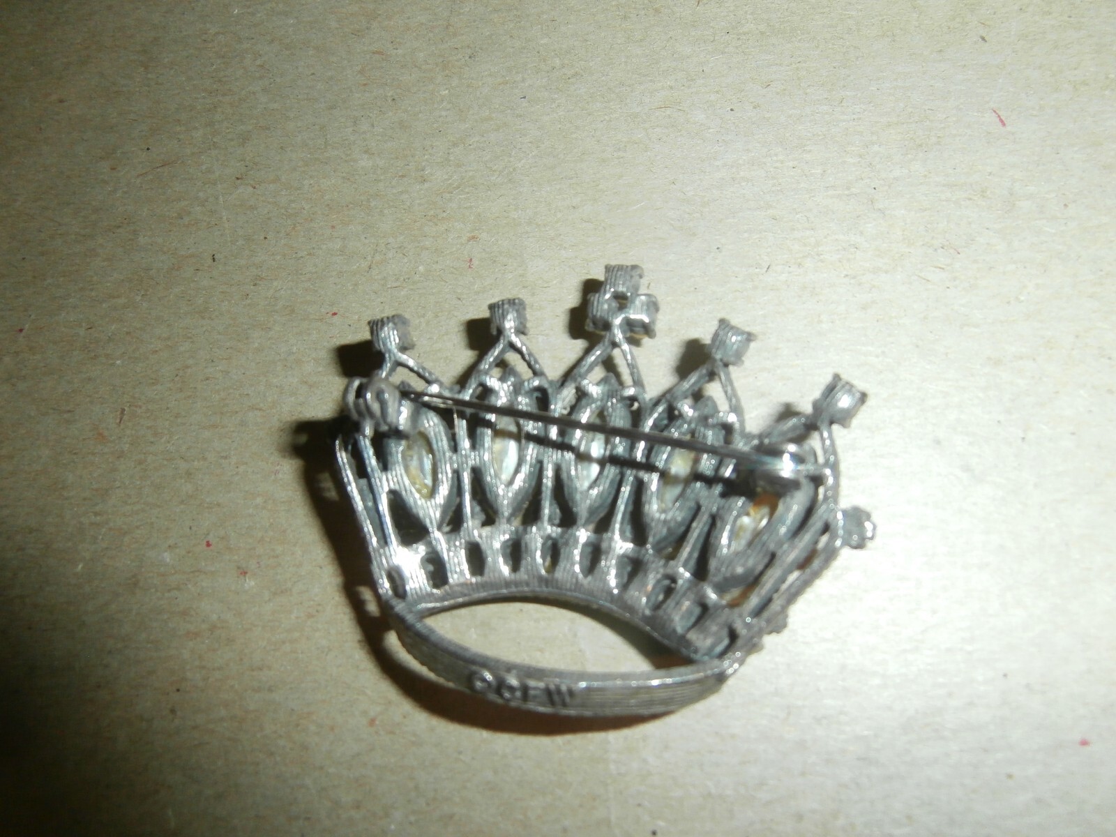 Vintage CFW Crown Brooch Pin
