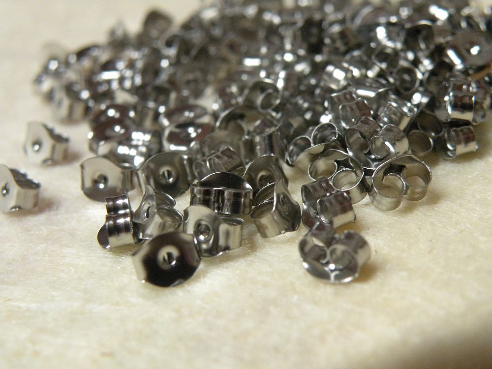 Surgical Stainless Steel Butterfly Earring Backs Clutches 50 - 500 6mm FLAT SHIP