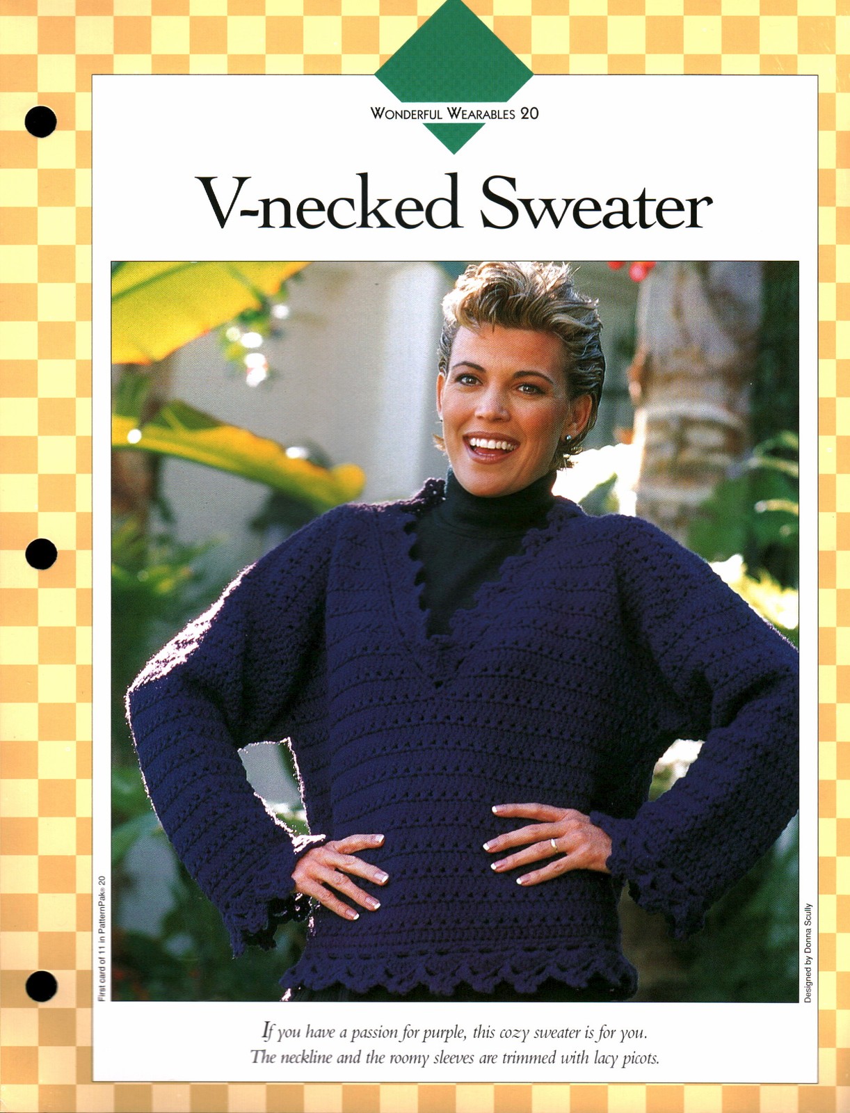 V-necked Sweater - Wonderful Wear 20 | Vanna Crochet Faves 85200-A