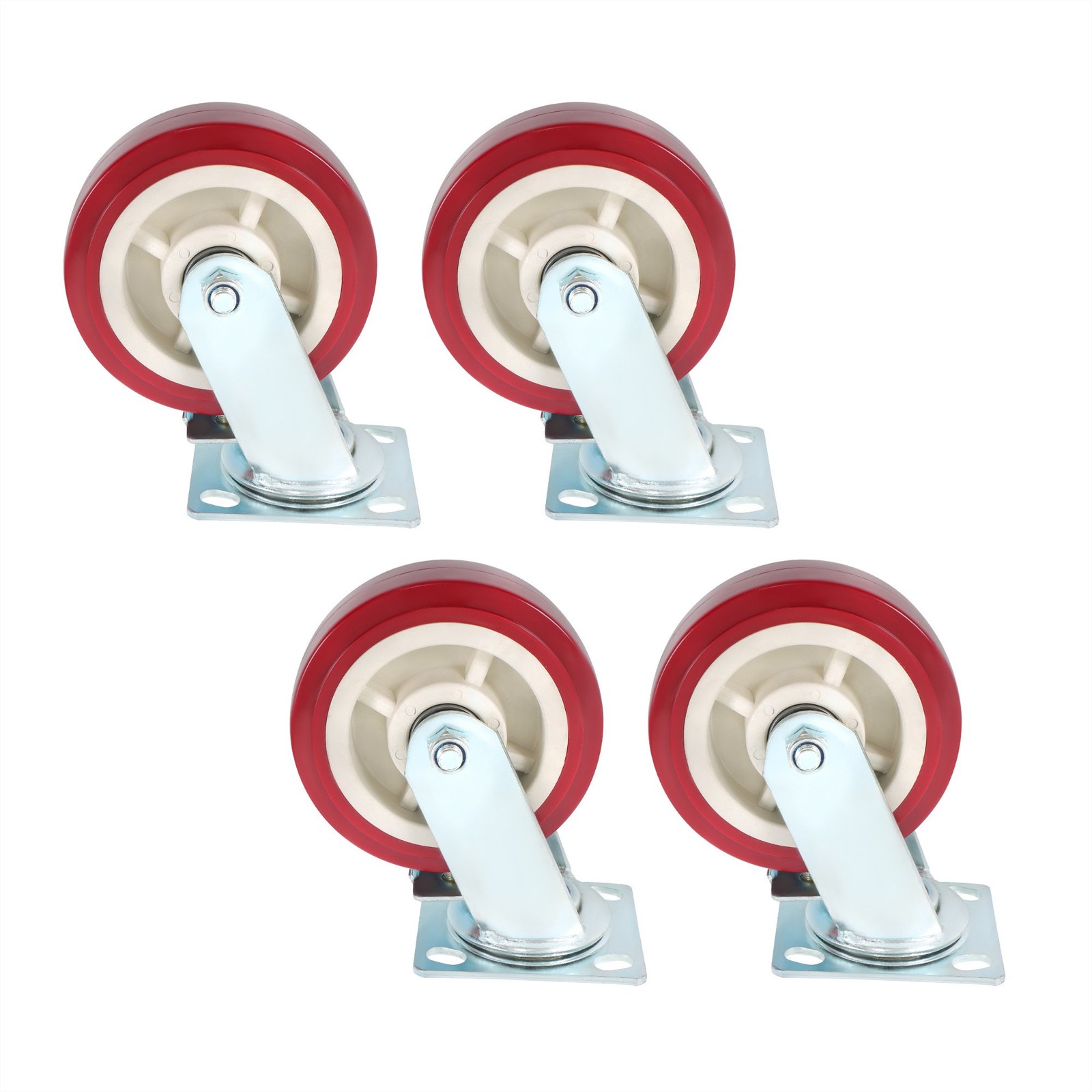 4 Pcs Icon Caster Wheels 6" × 2" Swivel Caster Wheels Heavy Duty W/ Side Brakes