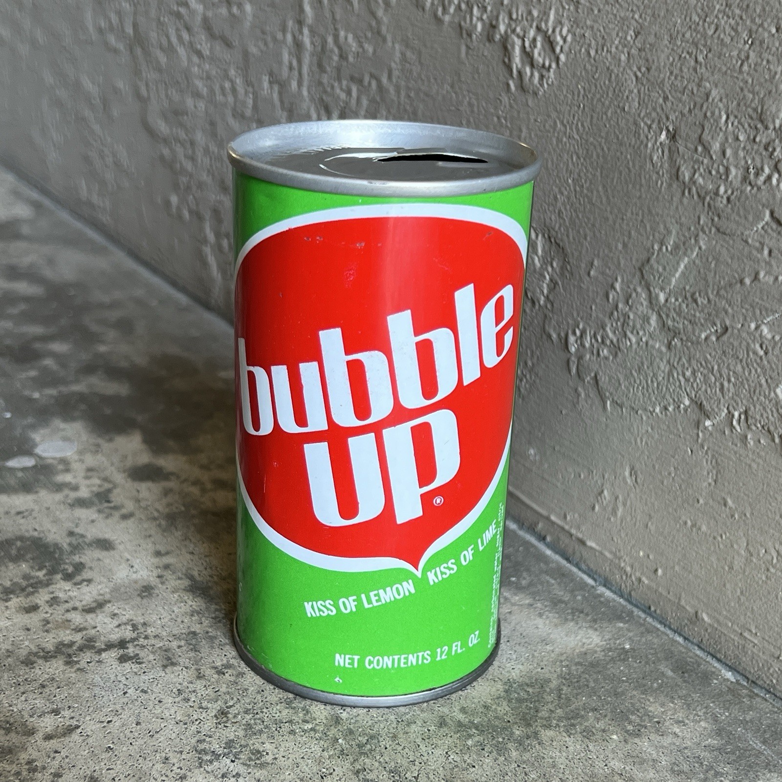 Bubble Up Straight Steel Pull Tab Vintage Soda Can