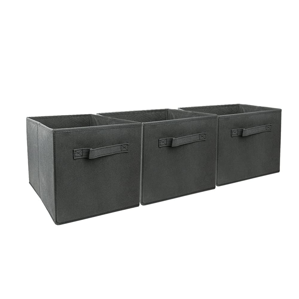 Mini Size 3-Pack Cube Storage Bins 9.0"x7.5"x7.5" Fabirc Foldable Closet Orga...