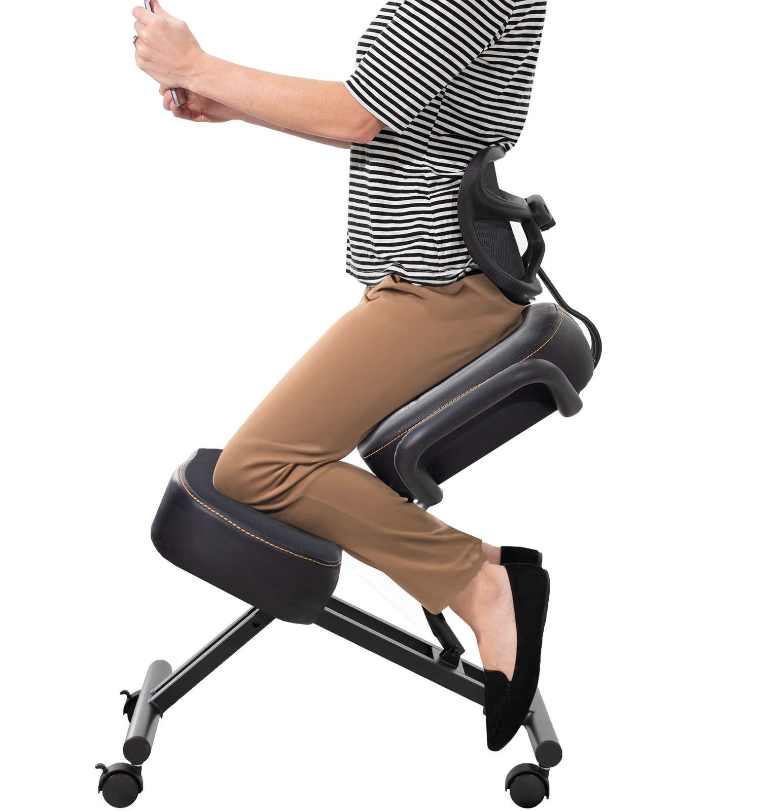 DRAGONN (By VIVO) Ergonomic Kneeling Chair with Back Support, Black