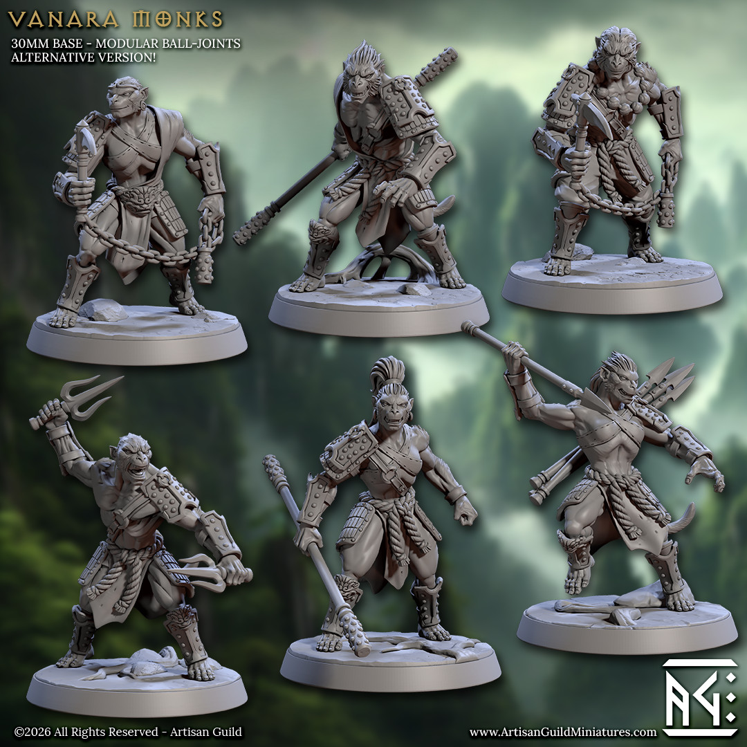 Monkey Monk - Vanara Quarterstaff Fighter - Artisan Guild - Dungeons and Dragons