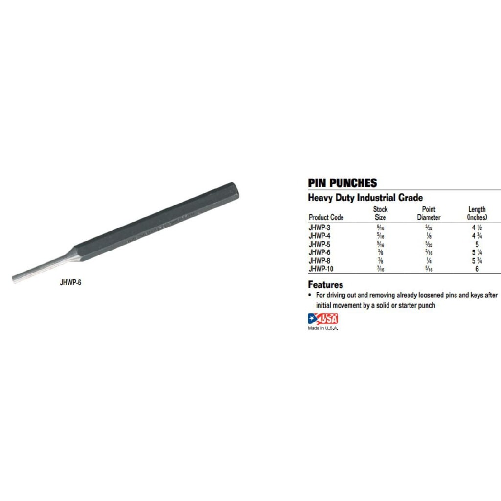 Williams P-6 Pilot Pin Punch, 3/16-Inch