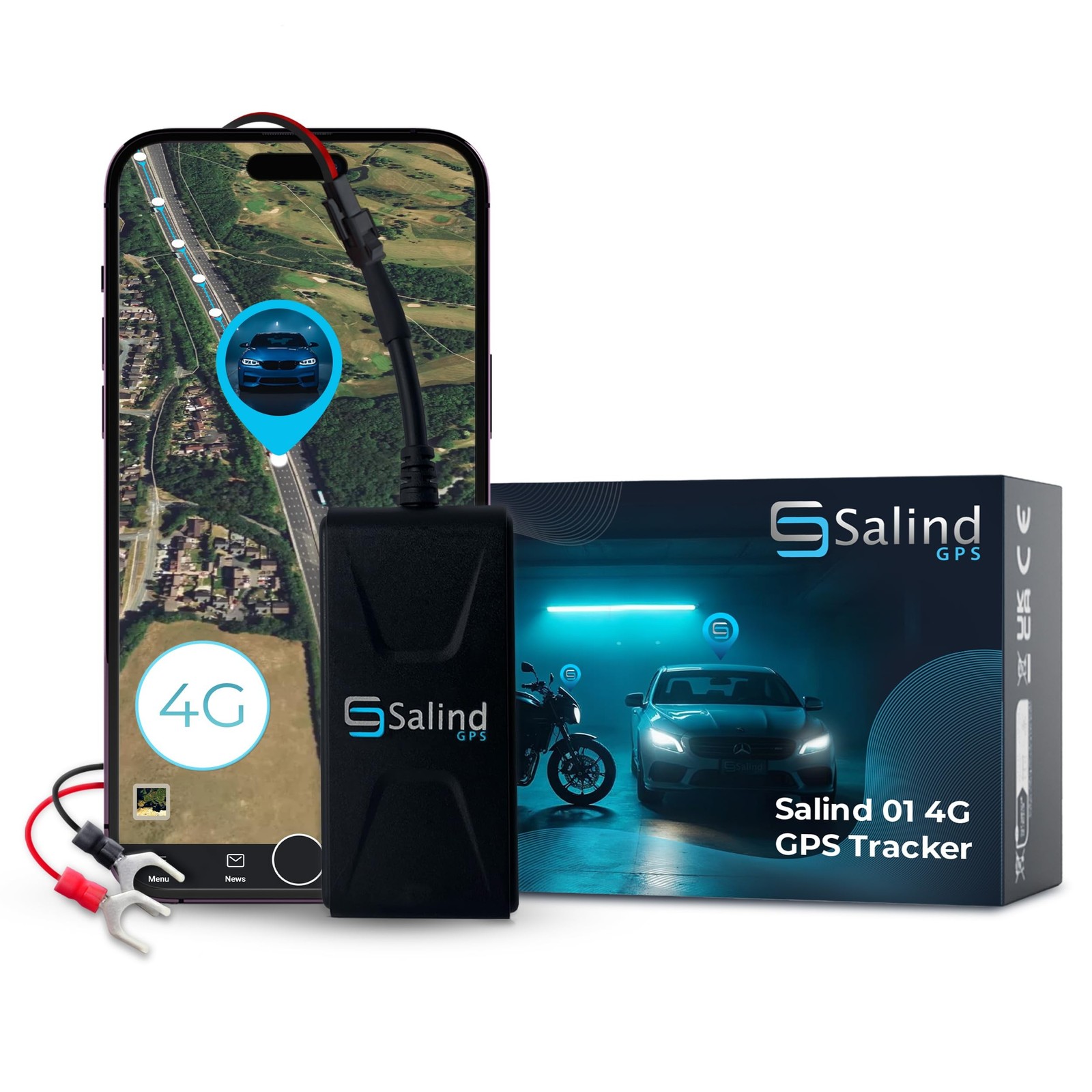 Salind 01 4G - Version 2026 - Wired GPS Real-Time Tracker (9-75V) - GPS Car T...