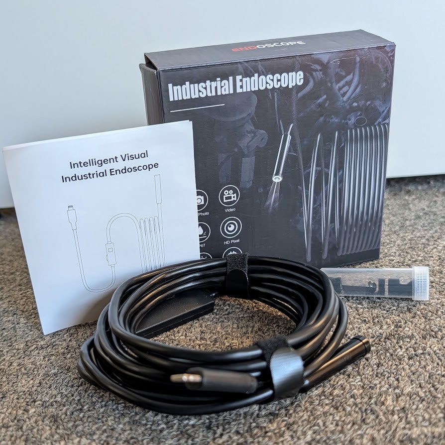 12FT Endoscope Camera Borescope Snake Cable LED IP67 HD - *iPhone Lightning ONLY
