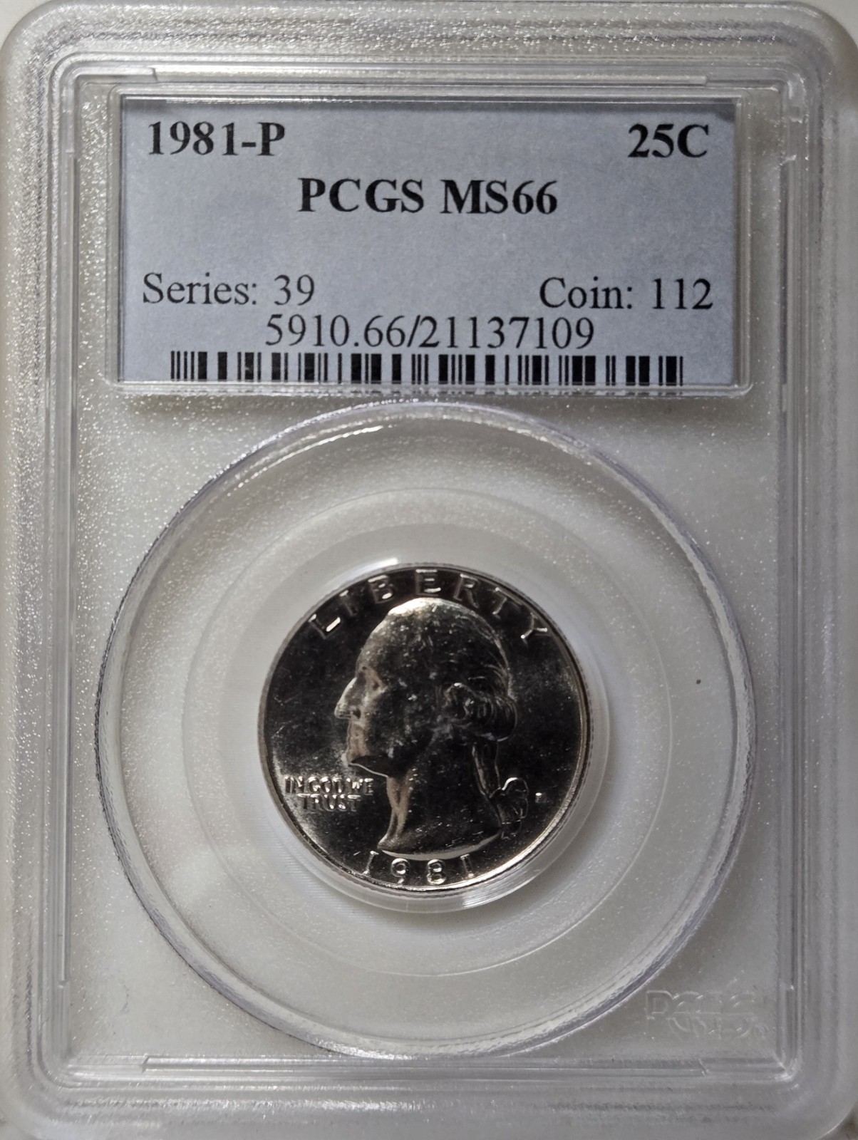 1981-P 25C PCGS MS66 - Clad Washington