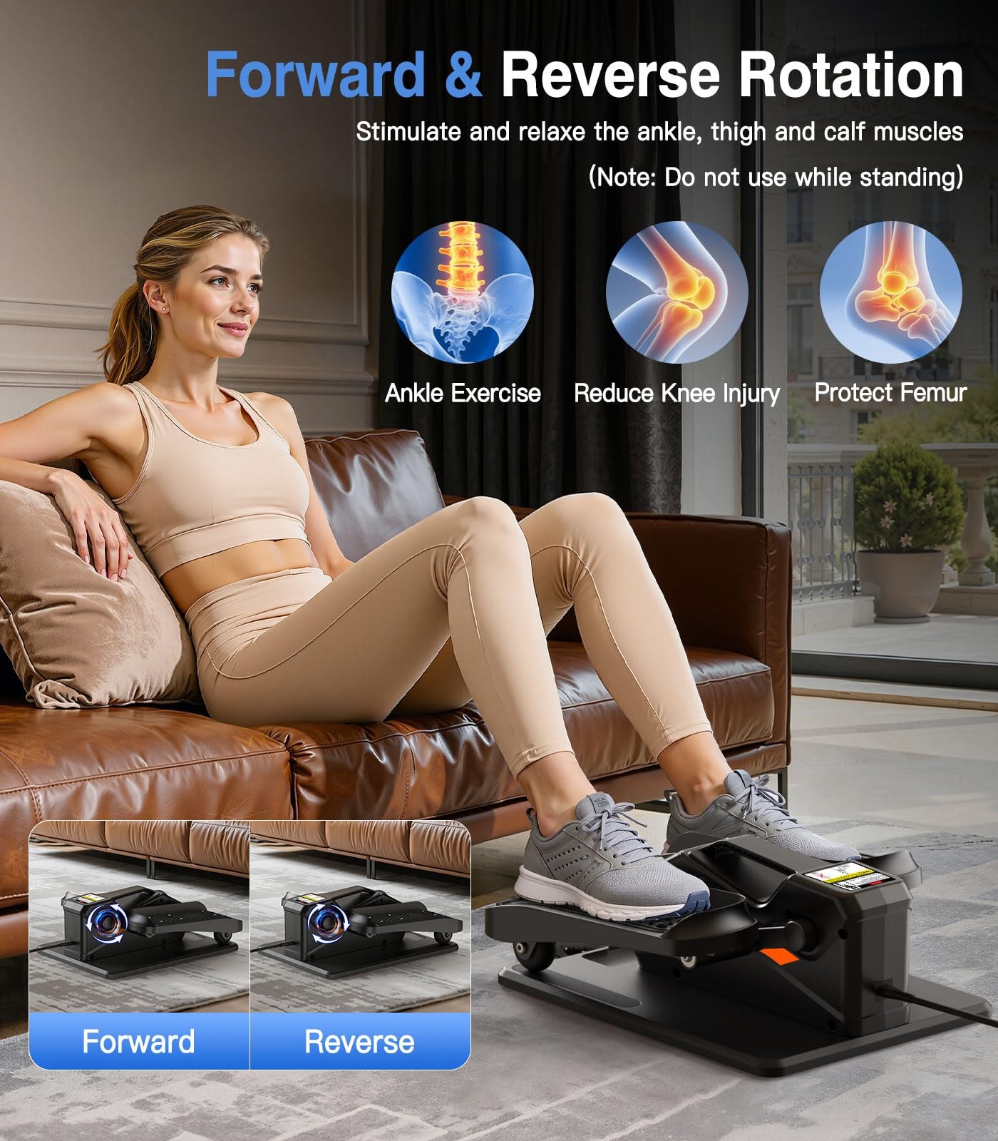 Under Desk Elliptical Machine, Portable Electric Elliptical Exercise Equipmen...