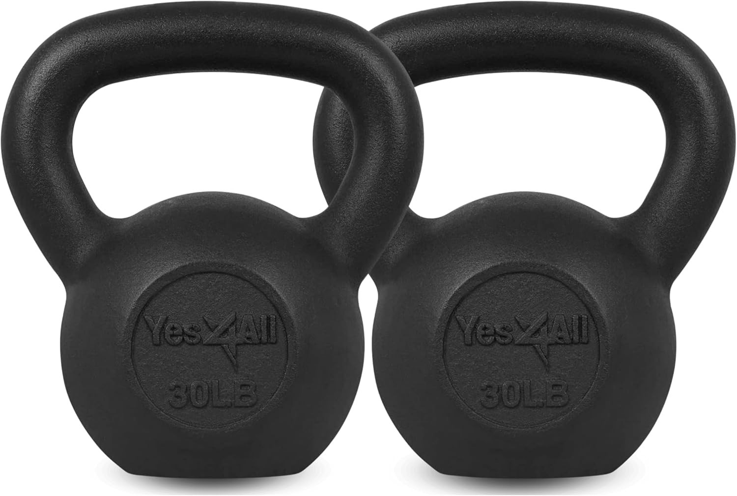 Elegant 30 LB Kettlebell Pair - Cast Iron Weights for Strength & Conditioning