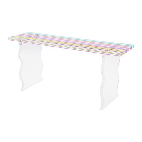 Acrylic Entryway Shoe Bench Bench In Rainbow Color Home Furniture Seat 35.4" L