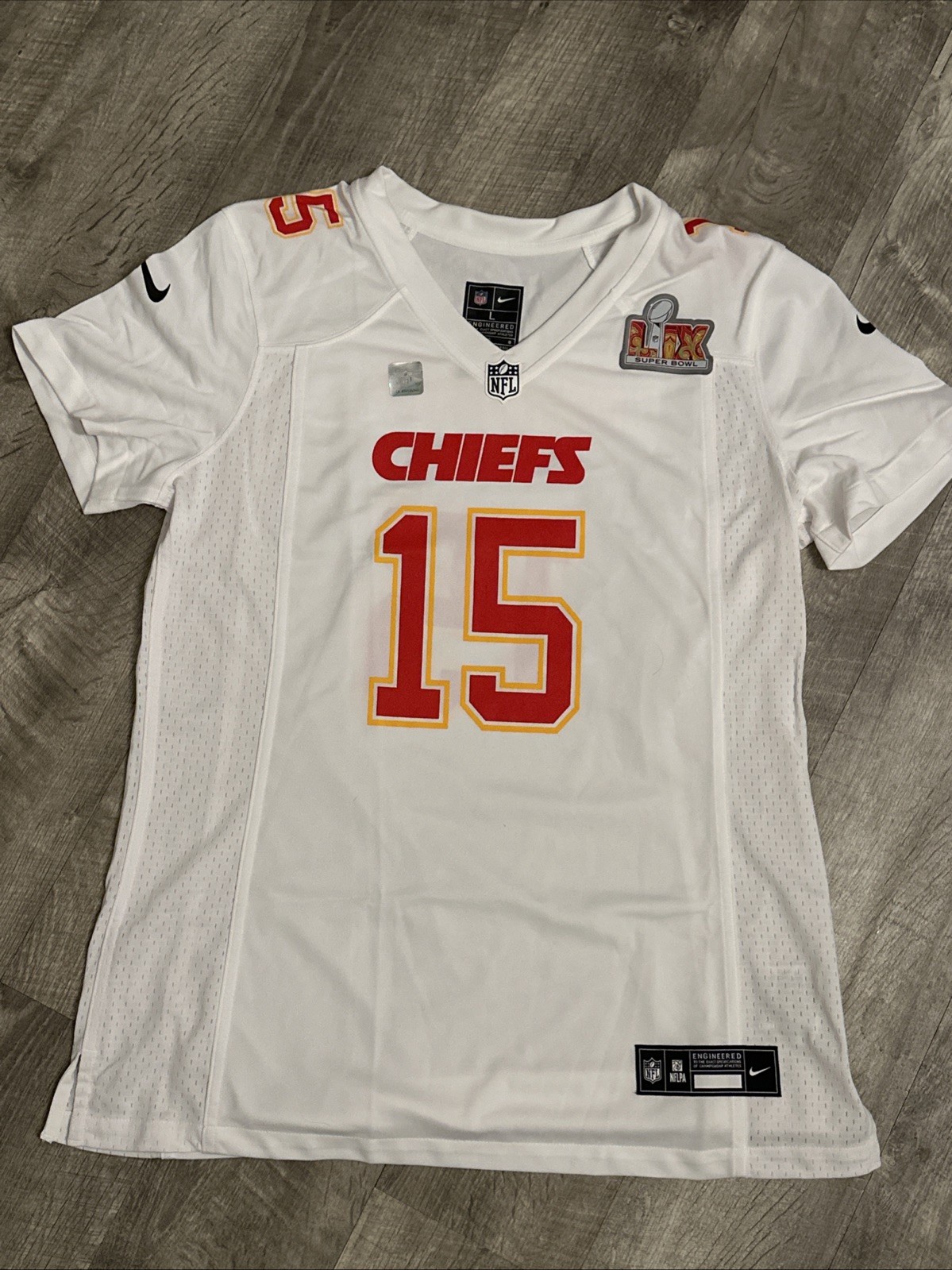 NWT-Patrick Mahomes-Kansas City Chiefs-Super Bowl LIX-White Jersey-Womens L-$150