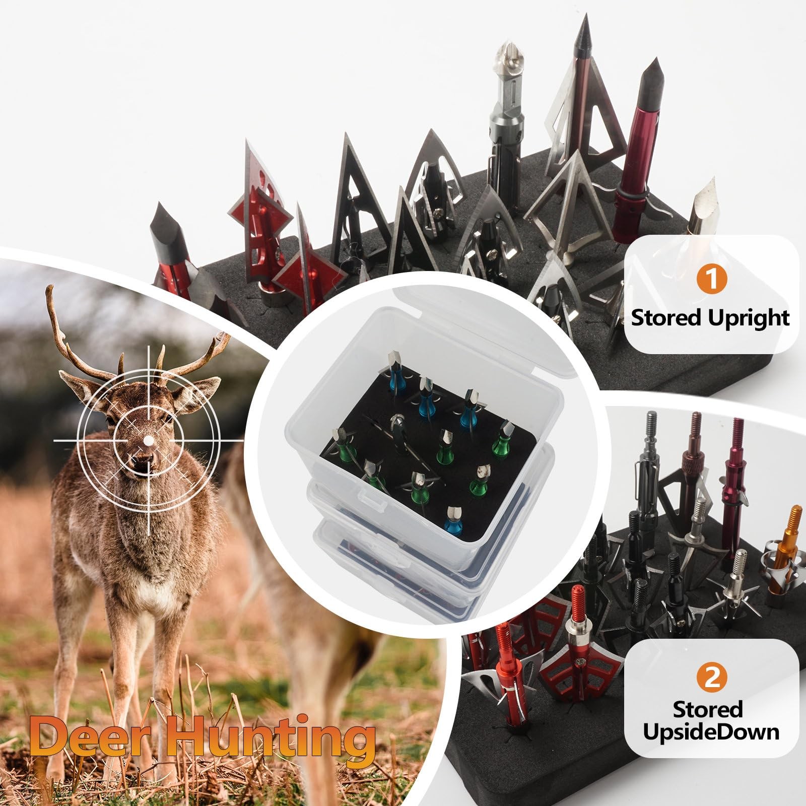 Smarkey Broadhead Box, Archery Storage Case, Arrow Head transparency
