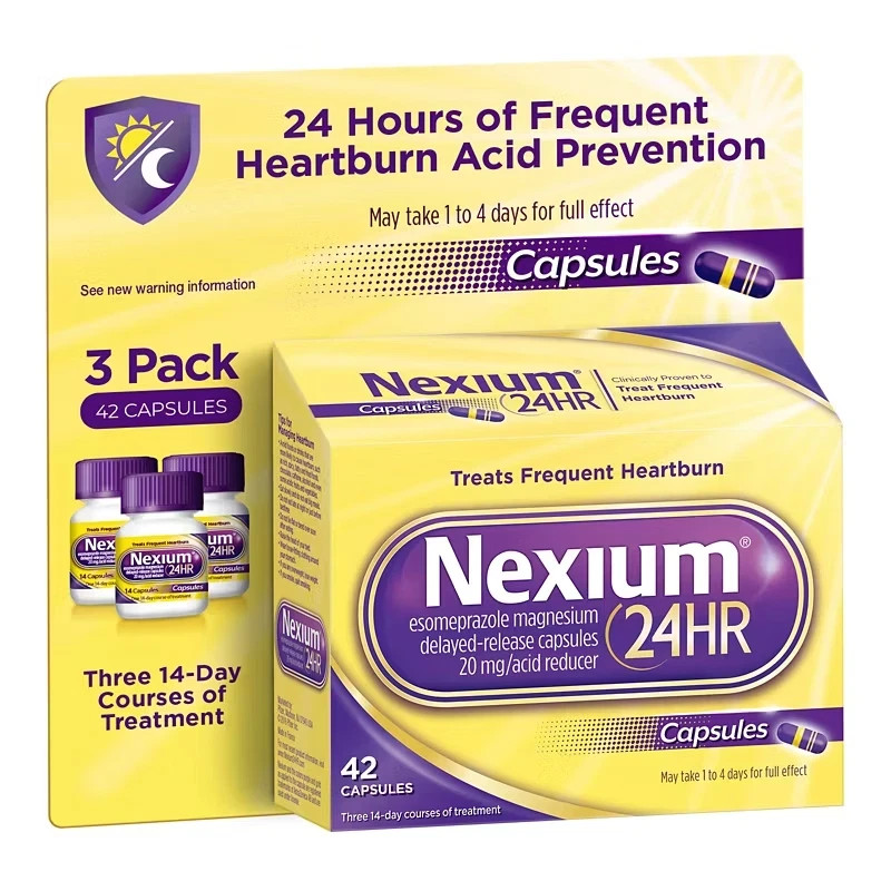 Nexium 24HR Heartburn Relief 20mg 42 Capsules Acid Reducer Esomeprazole