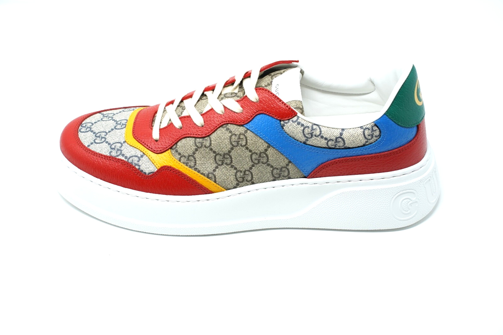 Gucci Mens Sneakers Shoes GG Trainers Red White Beige 726828 UK 13 US 13.5 909E