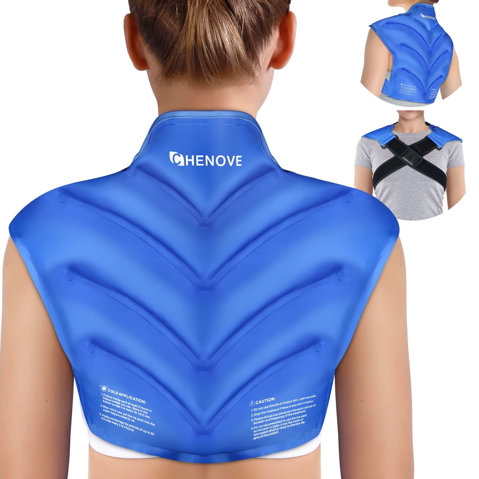 Chenove Ice Pack for Shoulders Upper Back with Strap, Neck and Shoulder Ice Pack