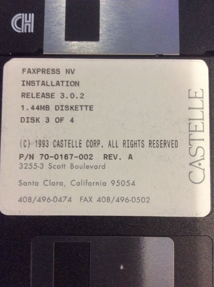 Faxpress NV Installation Release 3.0.2 (1993, 3.5" Floppy Disk,Castelle Corp)