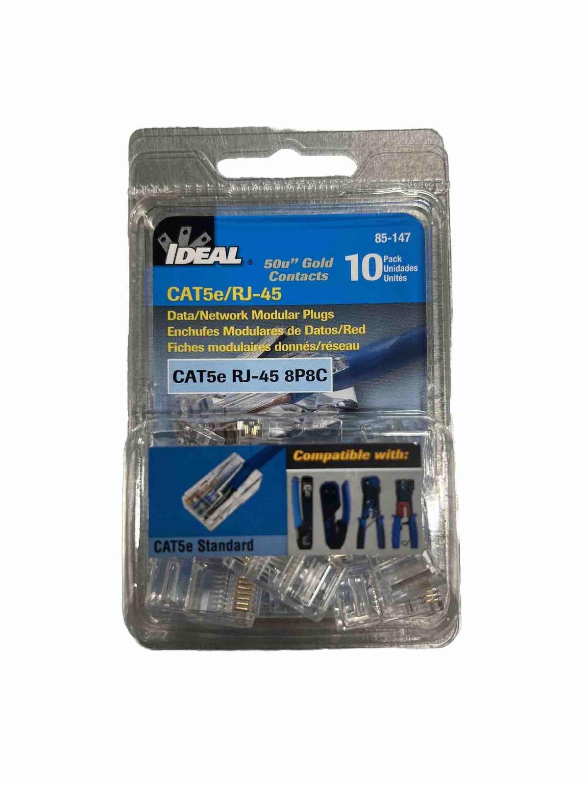 IDEAL 85-147 CAT5e/RJ-45 Data/Network Modular Plugs (10 PACK)