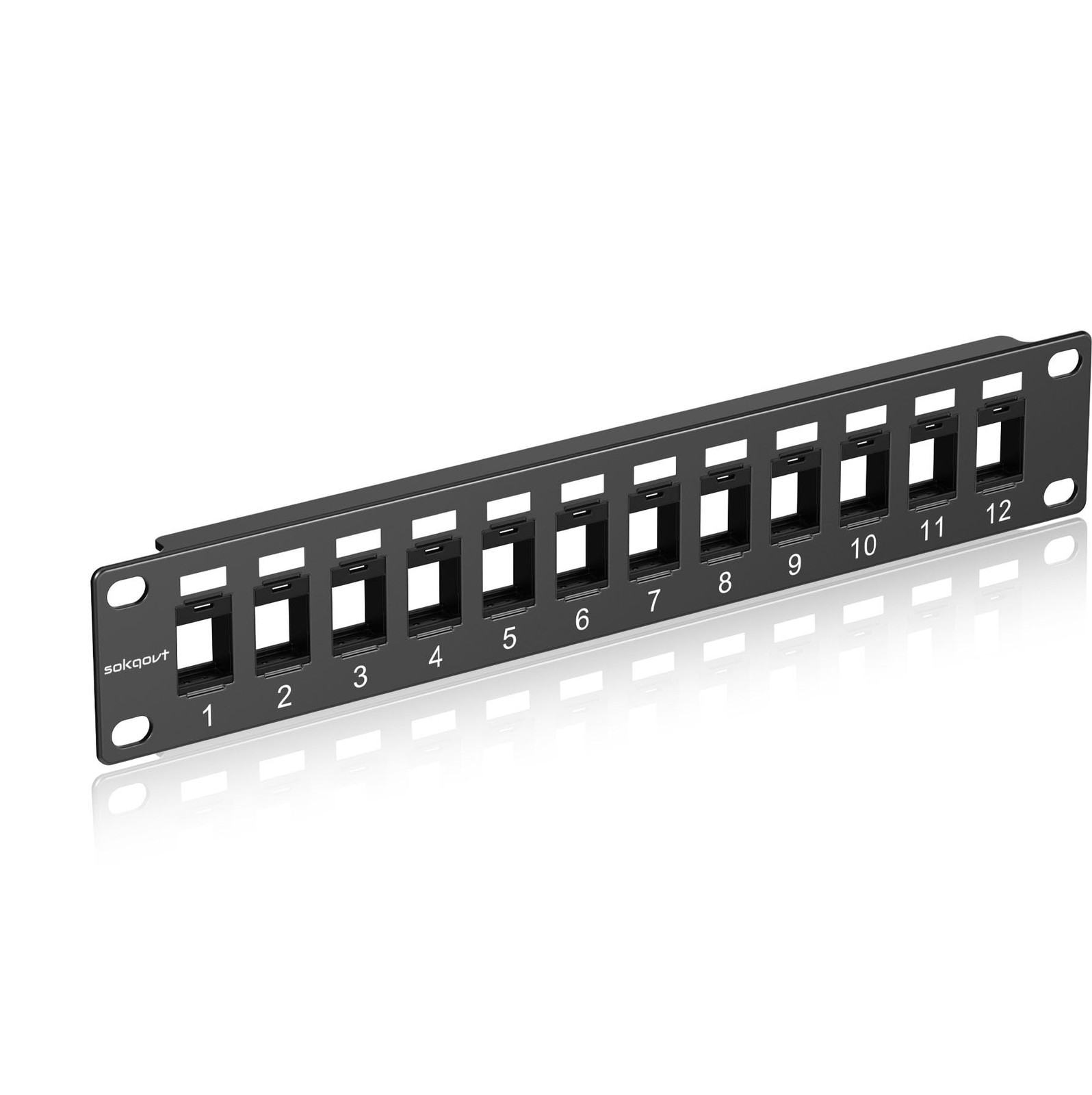 12 Port Mini Blank Keystone Patch Panel with Snap-in Design, 12