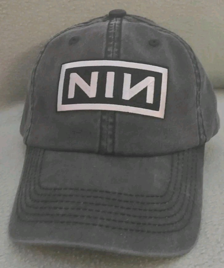 NIN Hat Relaxed Black Buckle Back Cap NINE INCH NAILS Hat