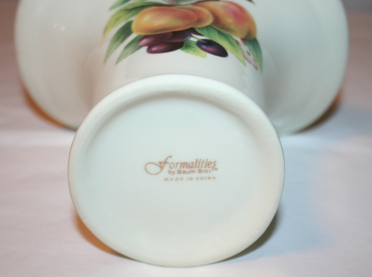 Formalities "Fruit" Handled Basket Vase Baum Brothers