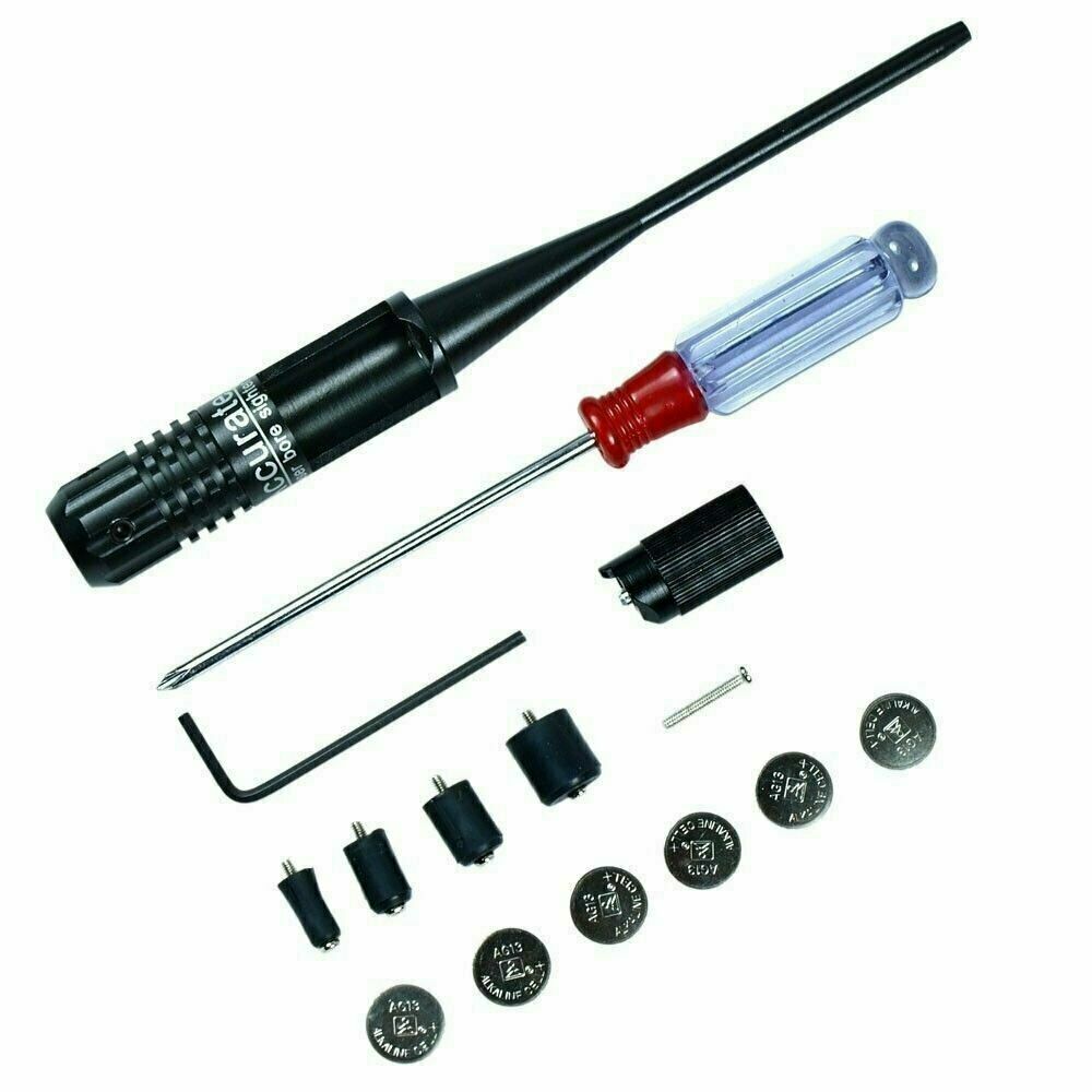 Red Laser Bore Sight kit for .22 to .50 Caliber Rifles Handgun w/ Batteries