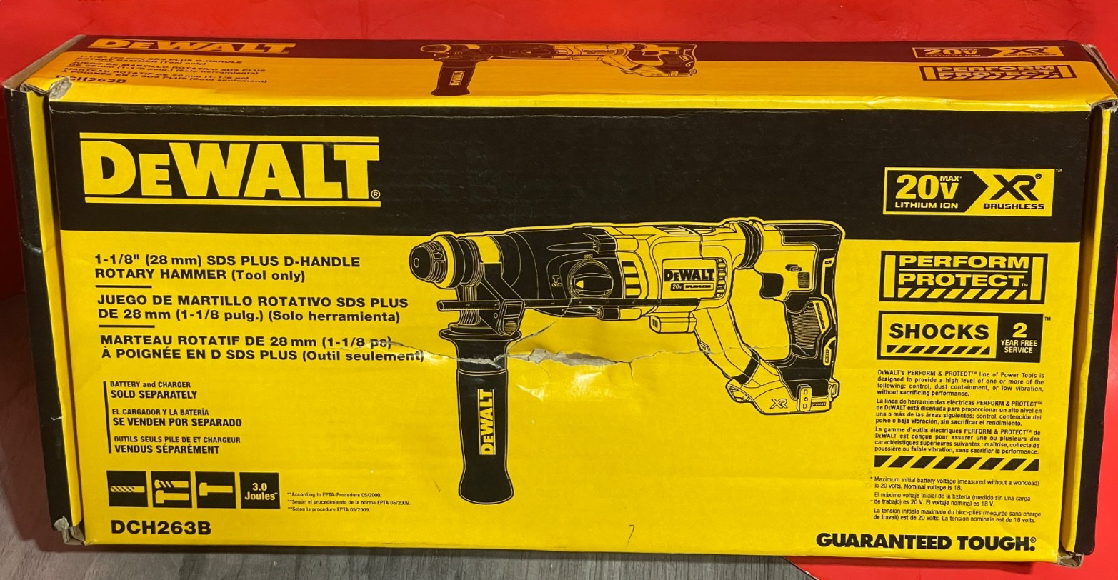 DEWALT 20V MAX Rotary Hammer SDS Plus 1-1/8-Inch Tool Only DCH263B SHOCKS ACTIVE