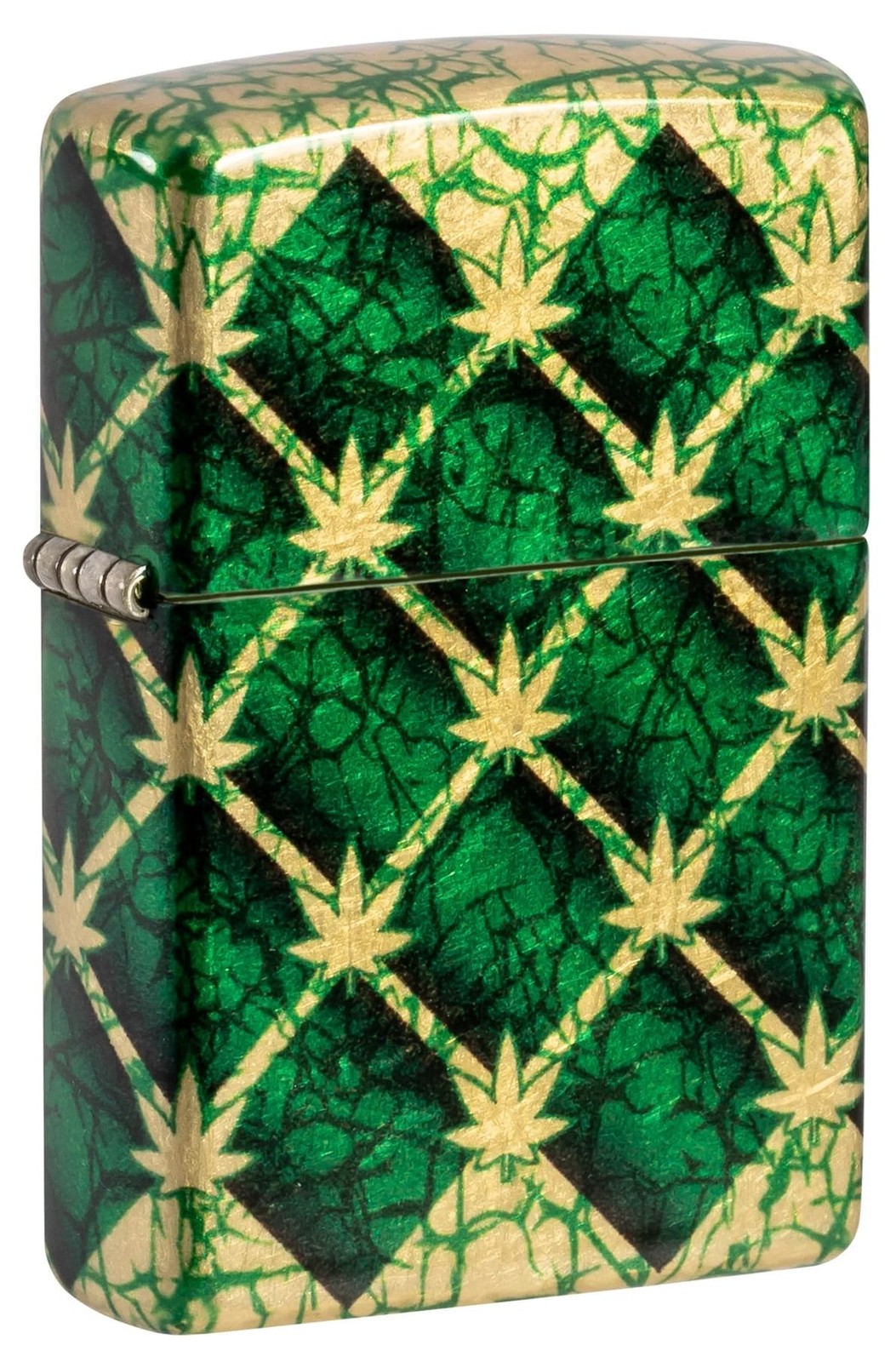 Zippo Lighter- Custom Message Engraved on Argyle Leaf Leaves - 540 Fusion 46265