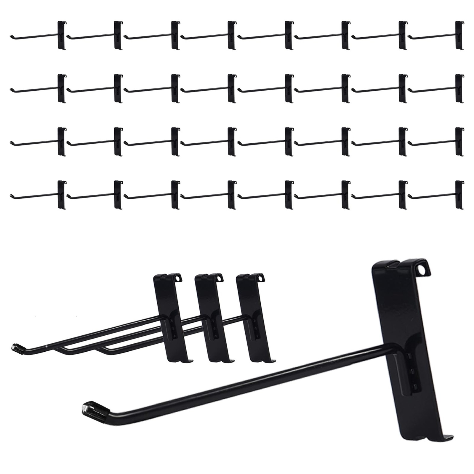 Gridwall Hooks 6 Inch 32PC Heavy Duty Black Display Hooks for Grid Wall Panel...