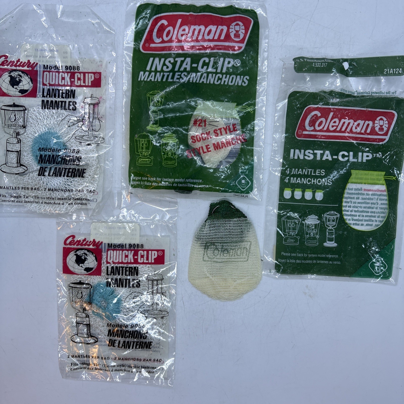 9 Lantern Mantles - (5) Coleman Insta-Clip #21  & (4) Century Quick Clip 9088