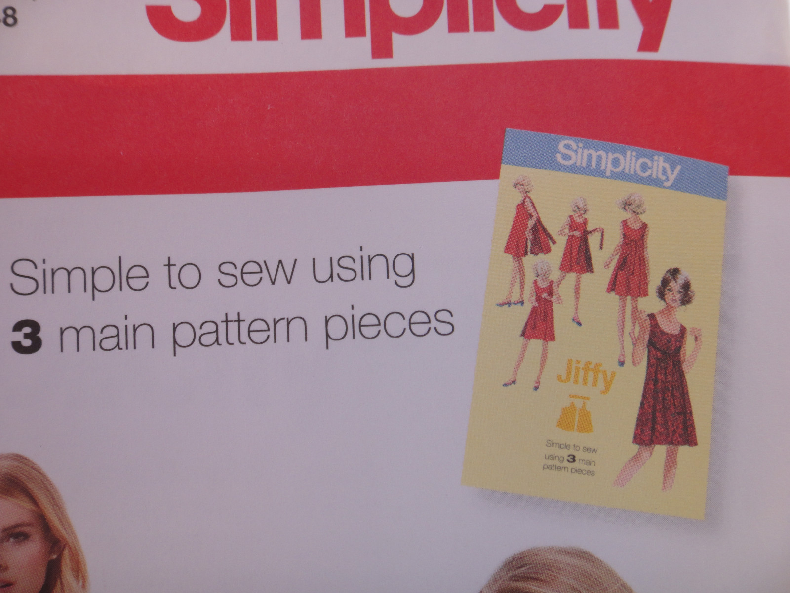 Simplicity 1356, Jiffy 3 Main Pattern Pieces Reversible Wrap Dress Retro Pattern