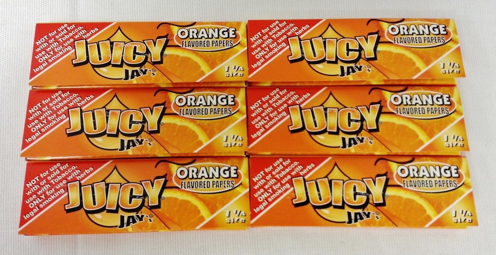 6 Packs JUICY JAY'S  1 1/4 Orange Free Ship