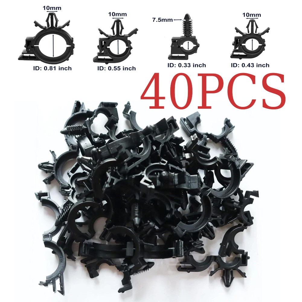 Car Wire Loom Routing Clips Assortment - 4 Different Sizes 40Pcs