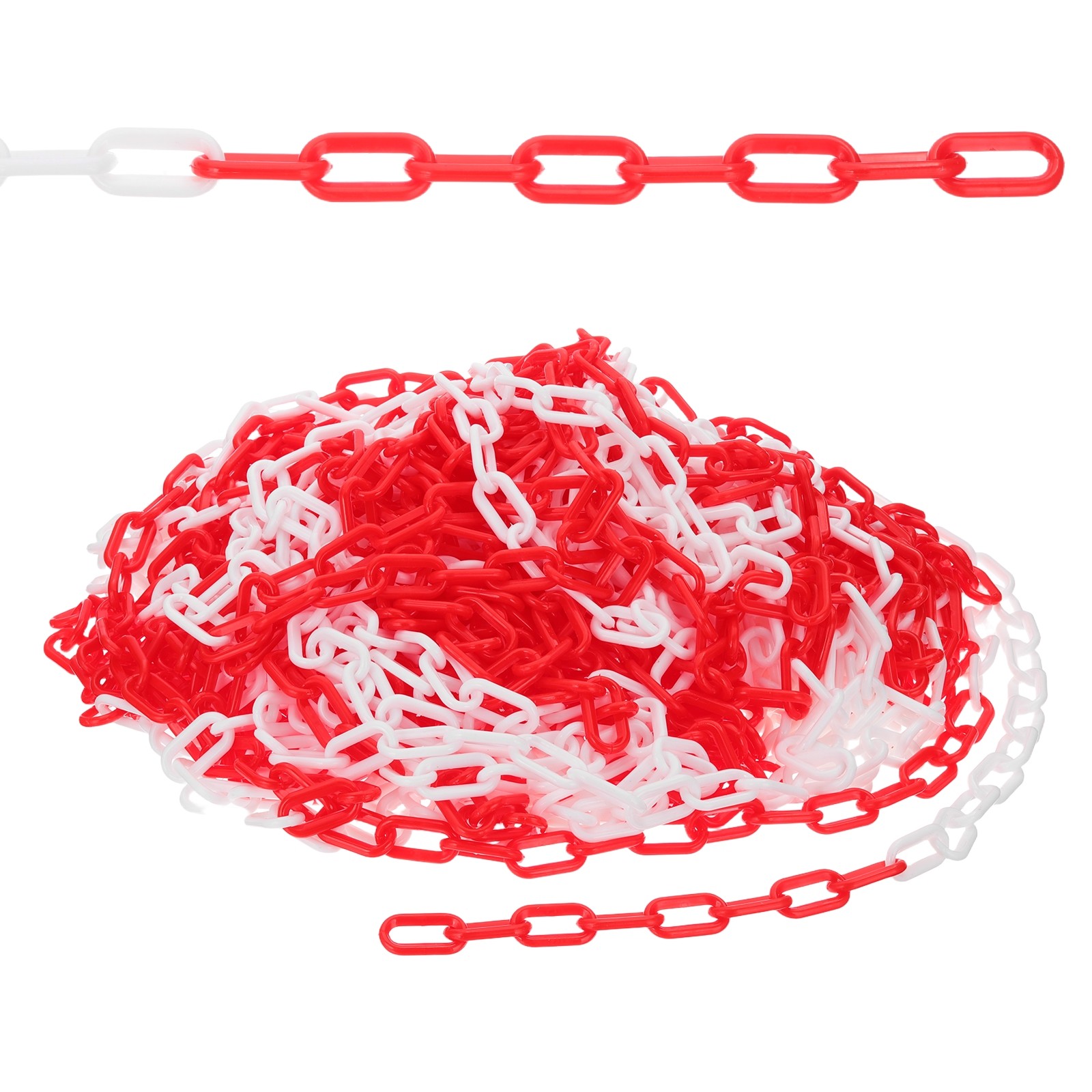 500ft Plastic Barrier Chain, Safety Barrier Chain Chain Links, Red White