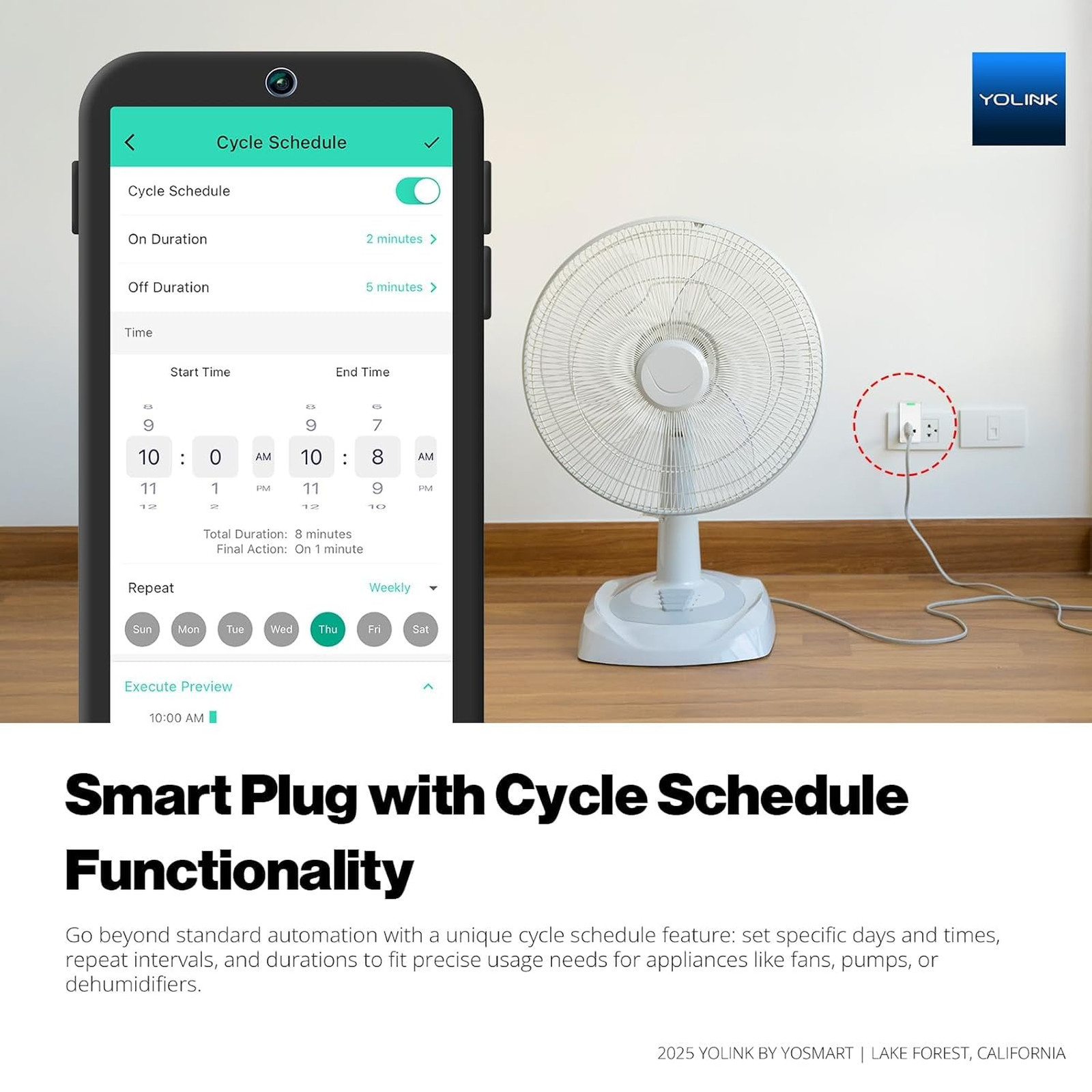 Smart Energy Plug 15A LoRa Range High Power Devices Cycle Schedule Real-Time