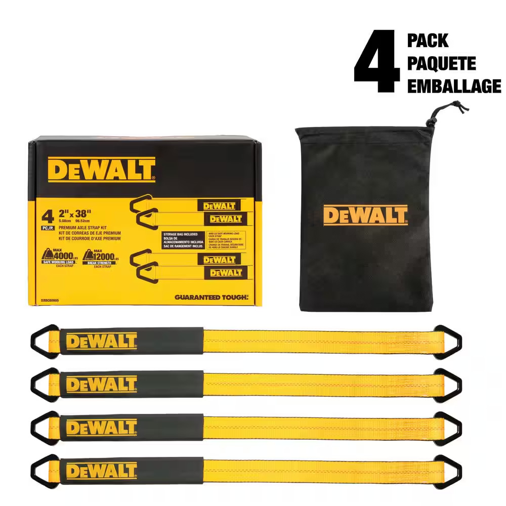 2 In. X 38 In. 4,000 Lb. Safe Work Load / 12,000 Lb. Break Strength - 4-Piece Pr