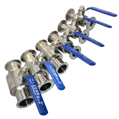 OD 3/4 inch 1" 2" 1.5" Sanitary Ball Valve Tri Clamp Ferrule Stainless Steel 316