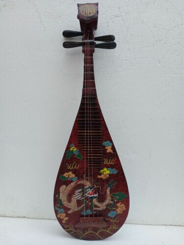 35 inch /Chinese wooden lacquer painting can be sung and played - pipa