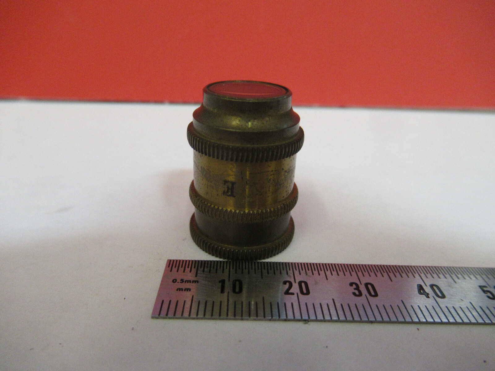 ANTIQUE BRASS NACHET OBJECTIVE FRANCE MICROSCOPE PART AS PICTURED &F6-B-24