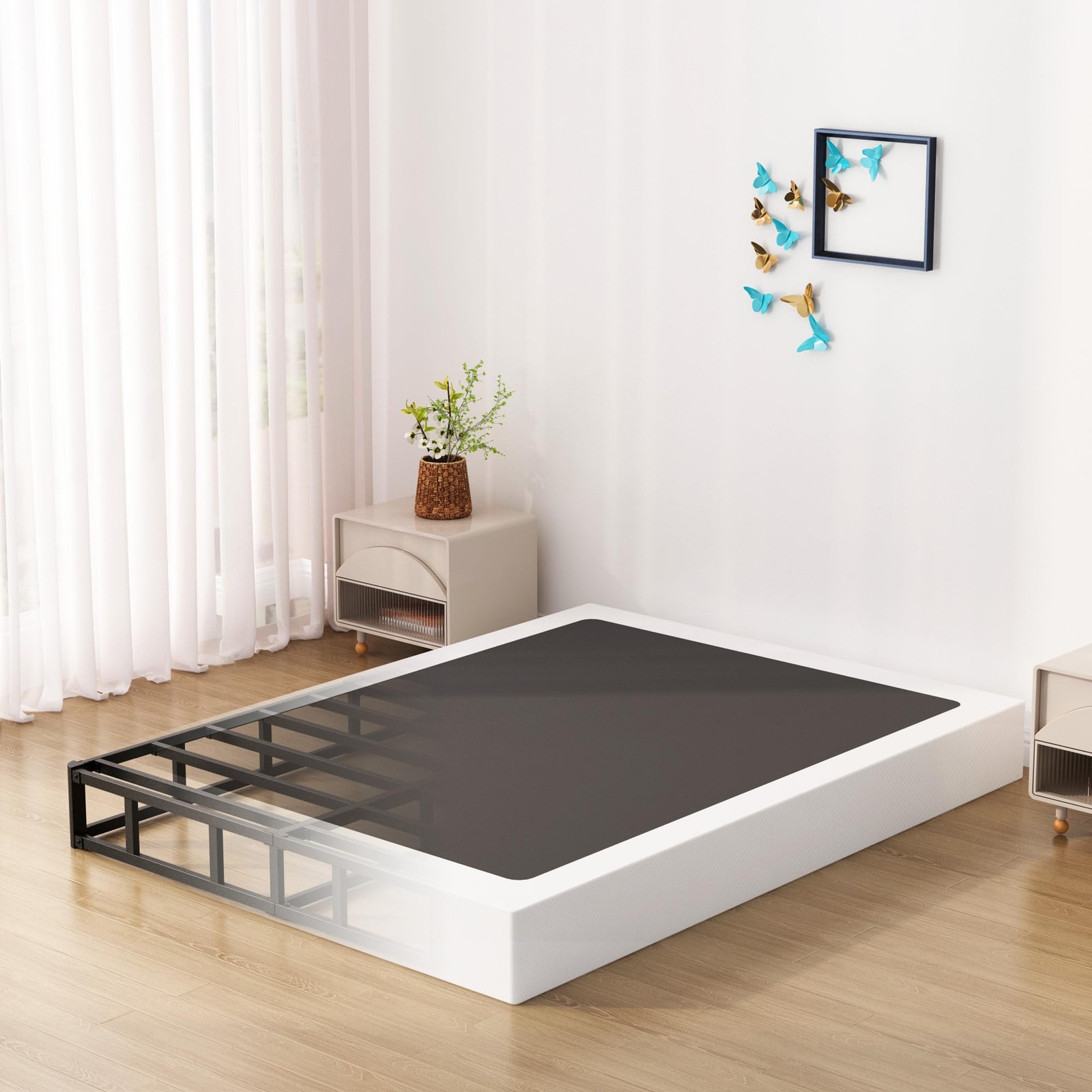 7 Inch Box Spring for Queen Bed Bed Base, Low Profile Metal Queen Box Spring wit