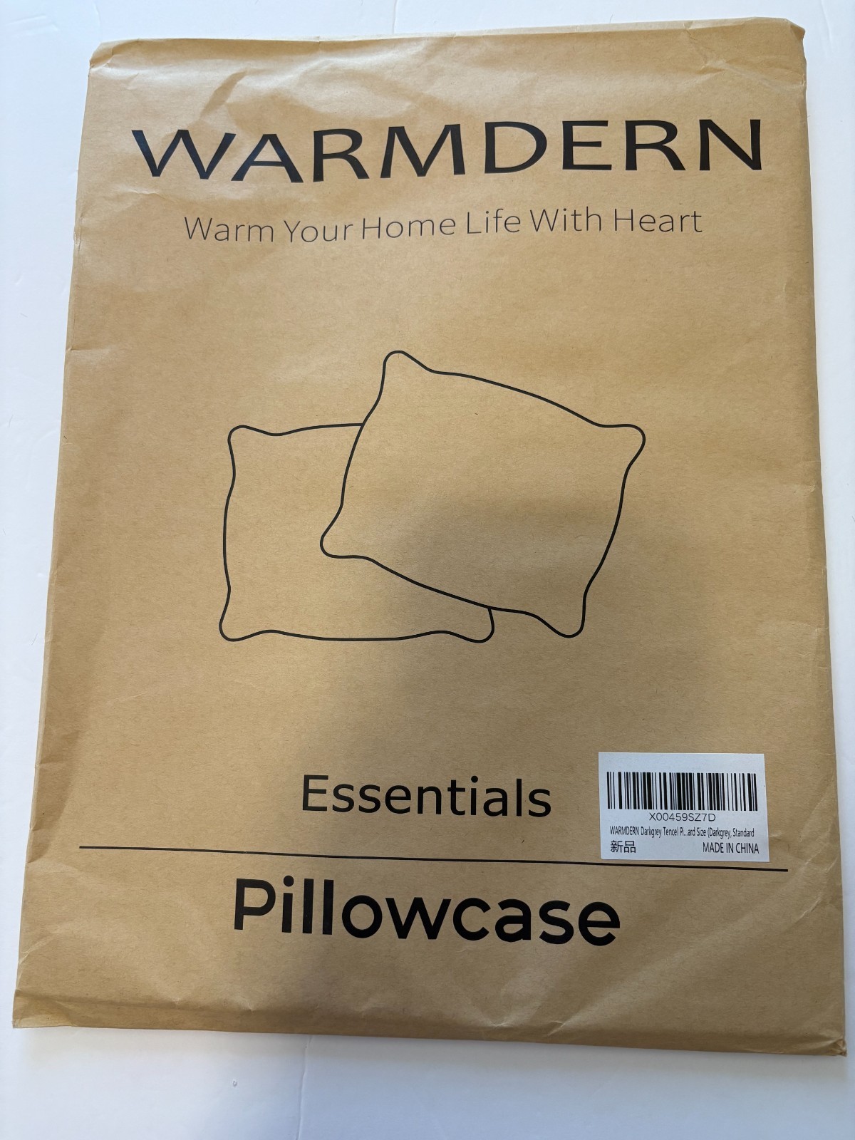 Pillow Case WARMEDEN Standard Size Gray Set of 2