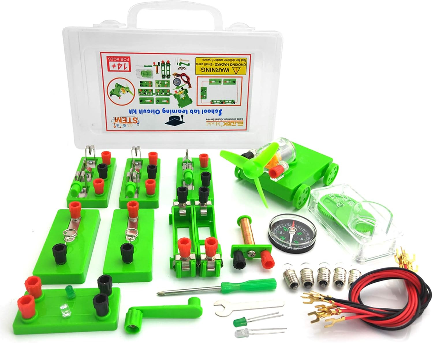 EUDAX Physics Science Lab Circuit Kit Electricity & Magnetism 30 Experiments