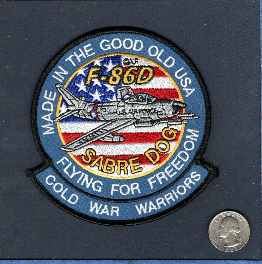 F-86D F-86 SABRE DOG USAF ANG GAF North American Aviation TFS FIS Squadron Patch